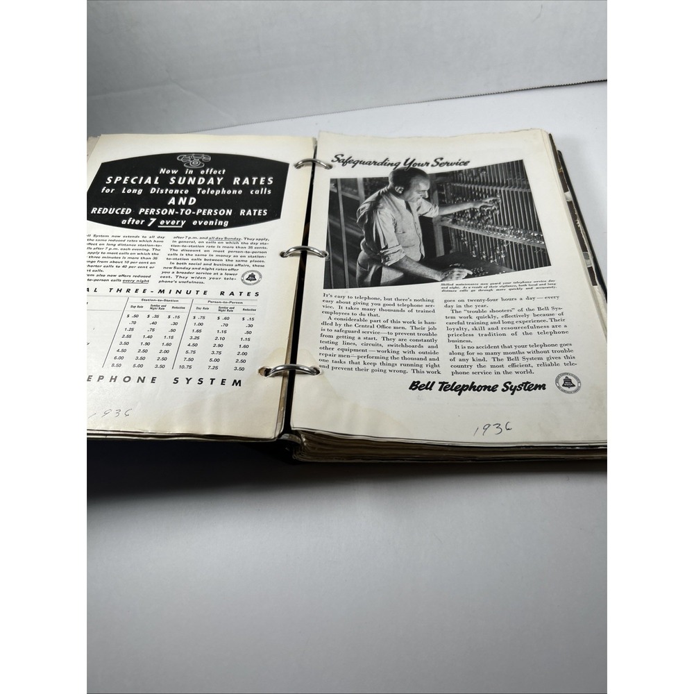 Vintage‎ Binder Scrapbook Collection Advertisements 1936 Cars Tires Mail In